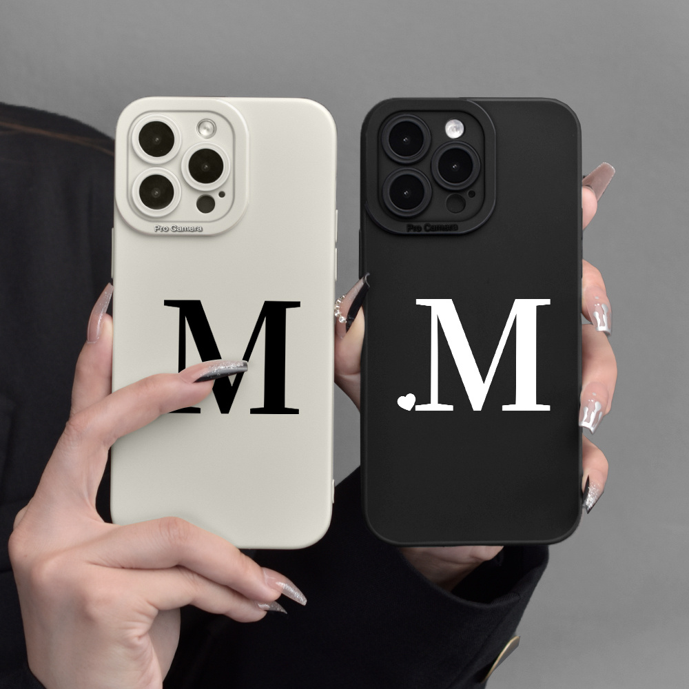 

Letter Pattern Mobile Phone Case Full-body Protection Shockproof Tpu Soft Rubber Case Color: Transparent White Black For Men Women For 15 14 13 12 11 Xs Xr X 7 8 Mini Plus Pro Max Se