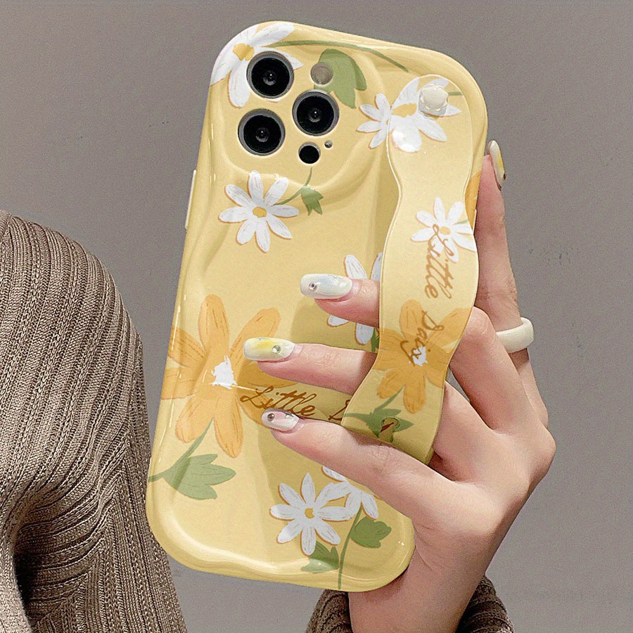 

High-end Yellow Background Small White Flower Pattern Forest Soft Shell For Iphone 7/8/se/x/xs/xr/11/12/13/14/15 Pro Max