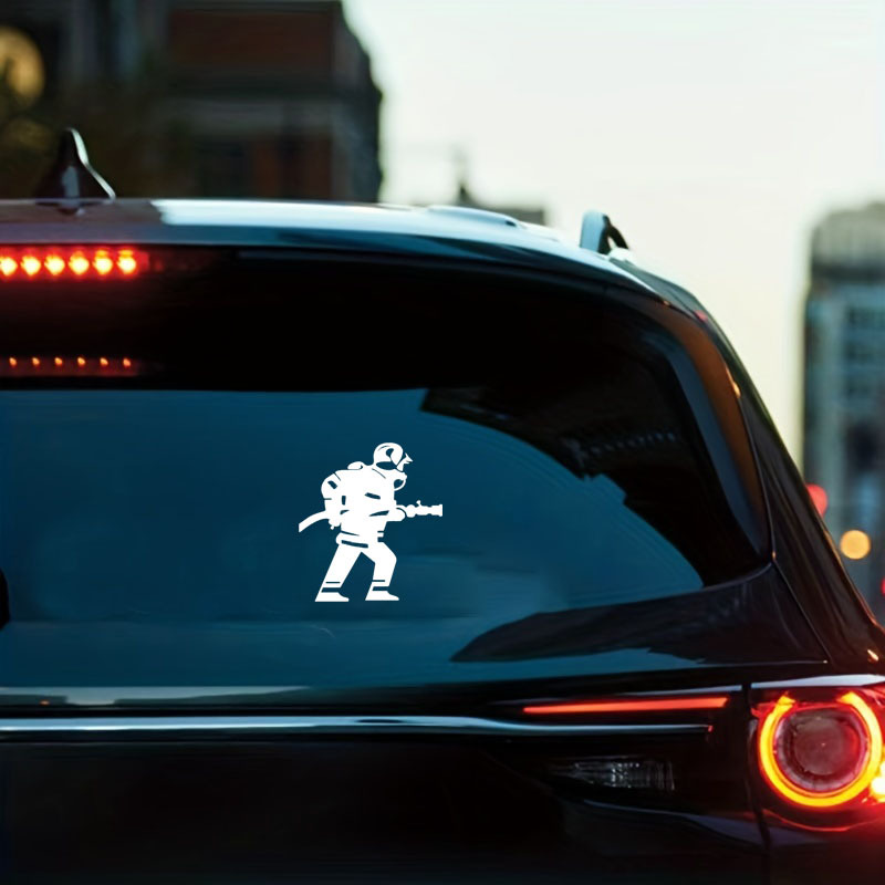 Fireman Reflective Funny Car Sticker Vinyl Decal Silvery/black For Auto Car Stickers Styling No Background
