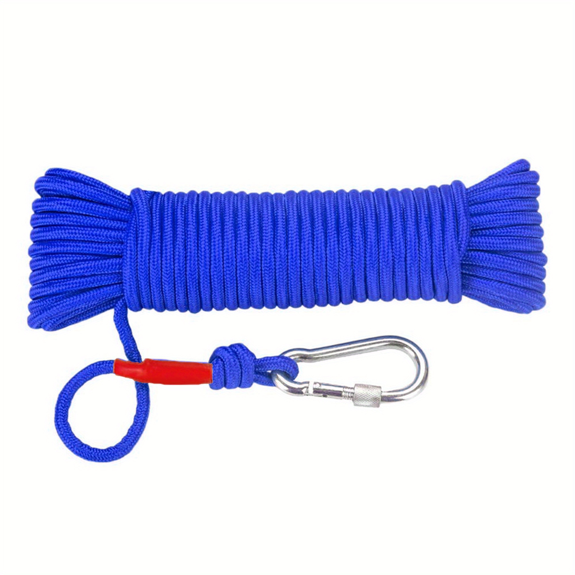 

Magnet Fishing Rope, Carabiner Braid Rope, Nylon Rope Mooring Line For Commercial, Anchor, Clothesline, Boat Anchor, Crafting, Blocking, Pulling, Draging, Cargo, Tying, Tow Rope, Paracord Leash