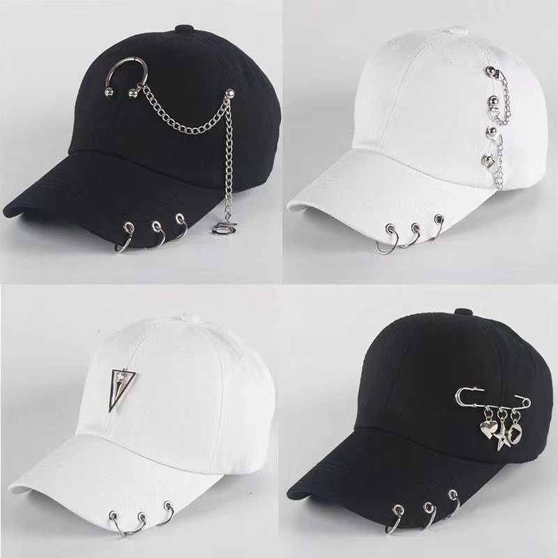 

Hip Hop Chain Fringe Baseball Cap Trendy Solid Color Dad Hats Unisex Couple Sports Hat For Women Men