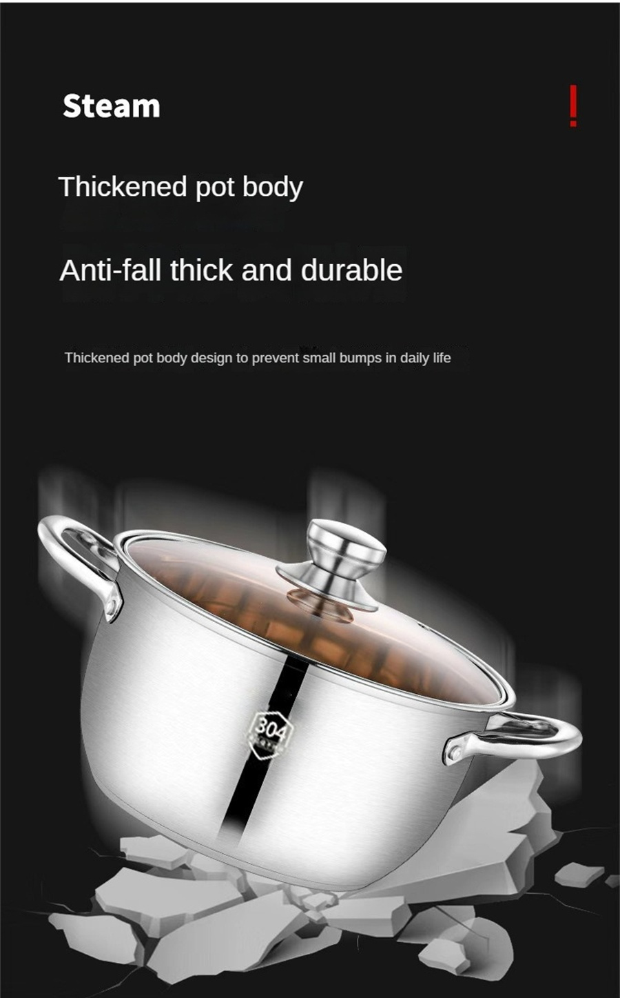 1pc stainless steel steamer pot multi layers steaming pot thickened household cooking pan induction cooker gas stove universal for home kitchen   supplies cookware details 3