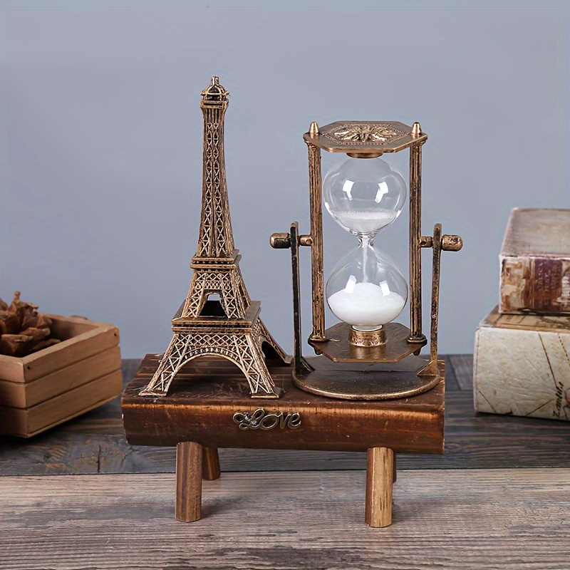 Pour créatif vintage 30 minutes grande minuterie de sablier avec support en  bois horloge à sable en verre pour gestionnaire de temps enfants enfants