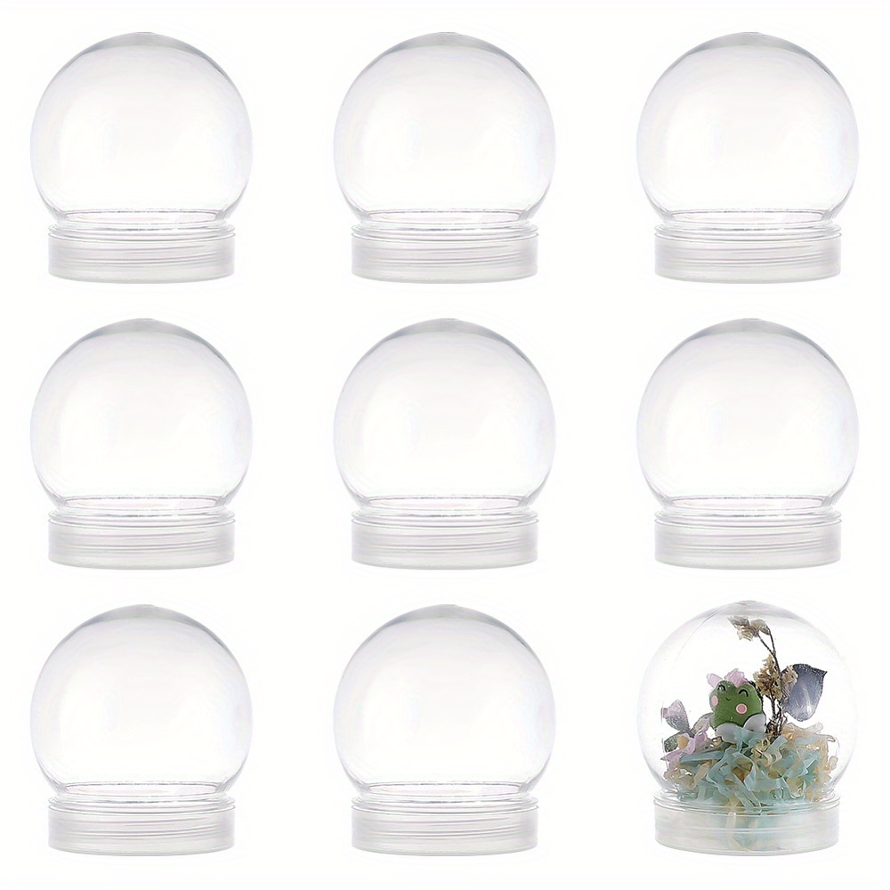 

10pcs/set Clear Plastic Box, Round Plastic Bottle, Plant/dried Flowers Display Organizer, Home Room Desk Decor, 6.6x7.3cm