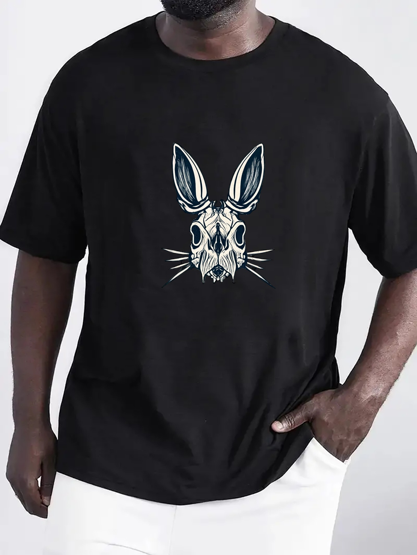 Men's Psycho Bunny Skull Short Sleeve Crew Neck Tee Logo Graphic Shirt  T-Shirt
