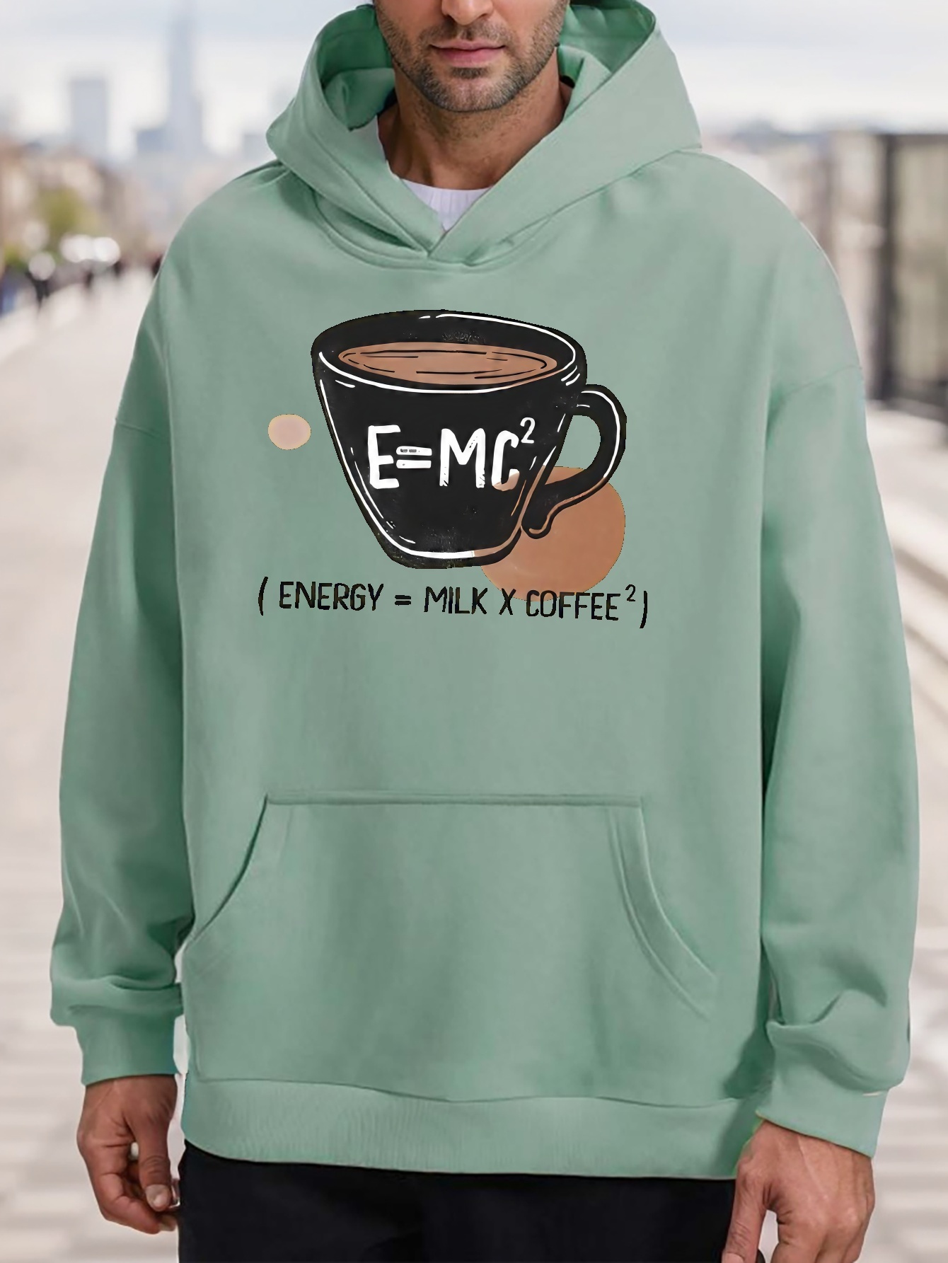 *'s Casual Hoodie with Coffee Cozy Polyester, Kangaroo Pocket, Long  Sleeve Pullover Sweatshirt for Fall Winter