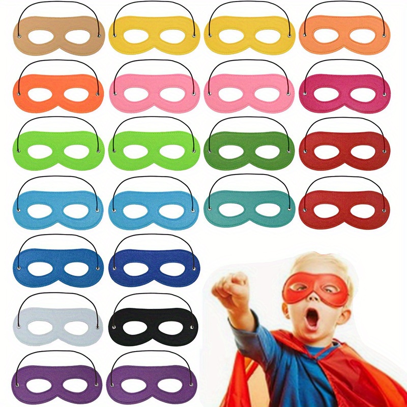 

6-pack Superhero Polyester Eye Masks, Breathable Woven Face Scarves For Cosplay, Halloween, Christmas, Birthday Parties - Hand Washable, Non-stretch Fit