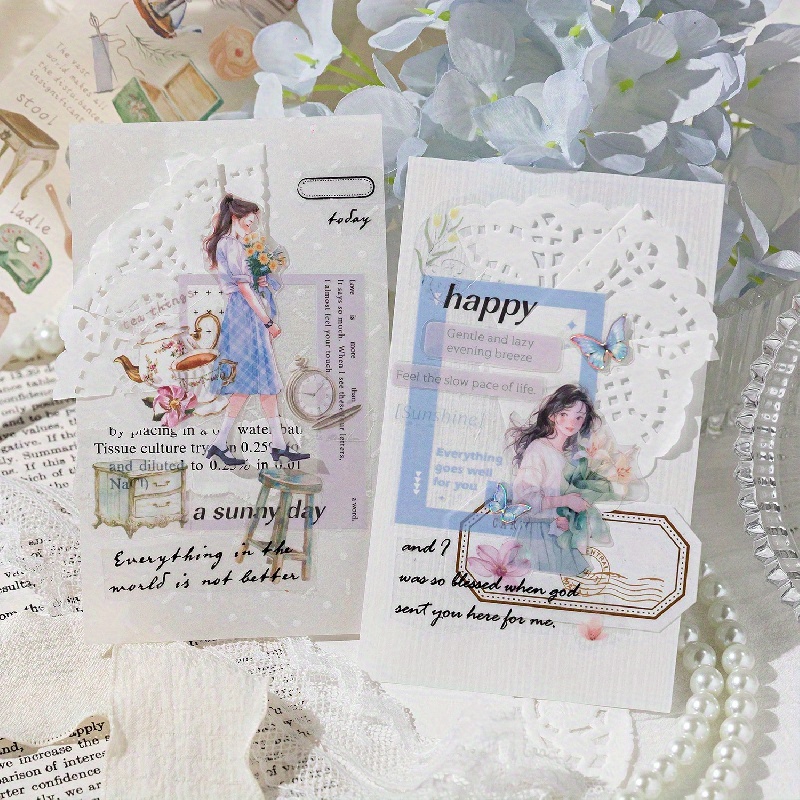 Flower Architectural Scrapbook Tape Sticker DIY Decoration