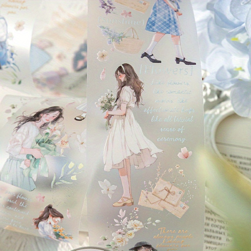 Flower Architectural Scrapbook Tape Sticker DIY Decoration
