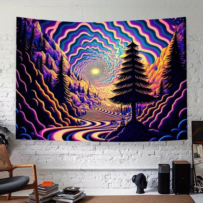 

Psychedelic Vortex Tapestry Purple Forest Tapestry For Bedroom 70g Polyester 38×28in Decoration For Bedroom Home Party Indoor And Outdoor Gifts For Your Friend, Included Free Accessories