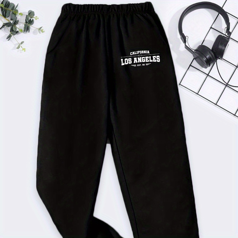 

Los Angeles Letter Print Sweatpants For Boys, Elastic Waist Jogger Pants, Comfy Casual Trousers, Boy's Clothes Outdoor, As Gift