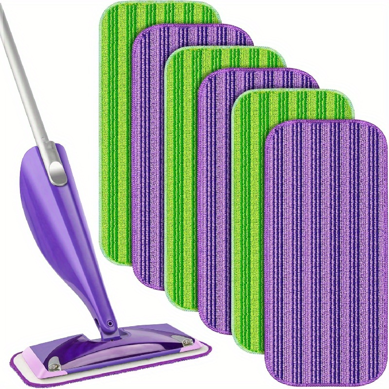 

6pcs, Reusable Mop Replacement Pad, Flat Spray Mop Cloth, Washable And Durable Replacement Mop Cloth, High Dirt And Water Absorption, Wet And Dry Use, Easy To Clean, Cleaning Supplies