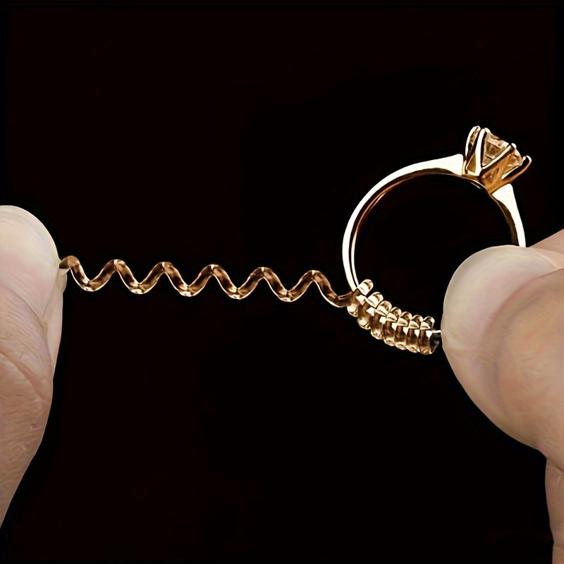 Medidor de anillo Ajustador de tamaño de anillo invisible Medidor de anillo  Protector espaciador 8 tamaños para anillos sueltos Portátil Irfora