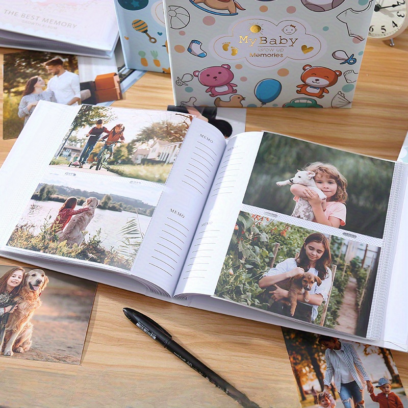 6 inch 200 pocket   album growth record photo storage album cute photo album family couple studio commemorative album details 0