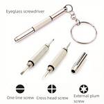 1pc/2pcs/3pcs Mini Glasses Screwdriver, 3 In 1 Stainless Steel Screwdriver Repairing Kit With Keychain Portable Precision Screwdriver For Eyeglasses, Phone, Electronics, Jewelry And Watch Repair