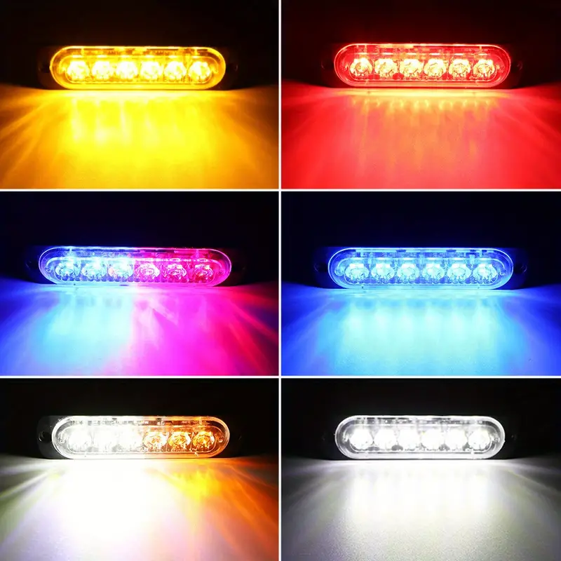 1pc 6 LED Emergency Light Warning Flashing Emergency Light Ambulance Flashing Light LED Car Warning Light Car Accessories Truck Light Side Light details 4