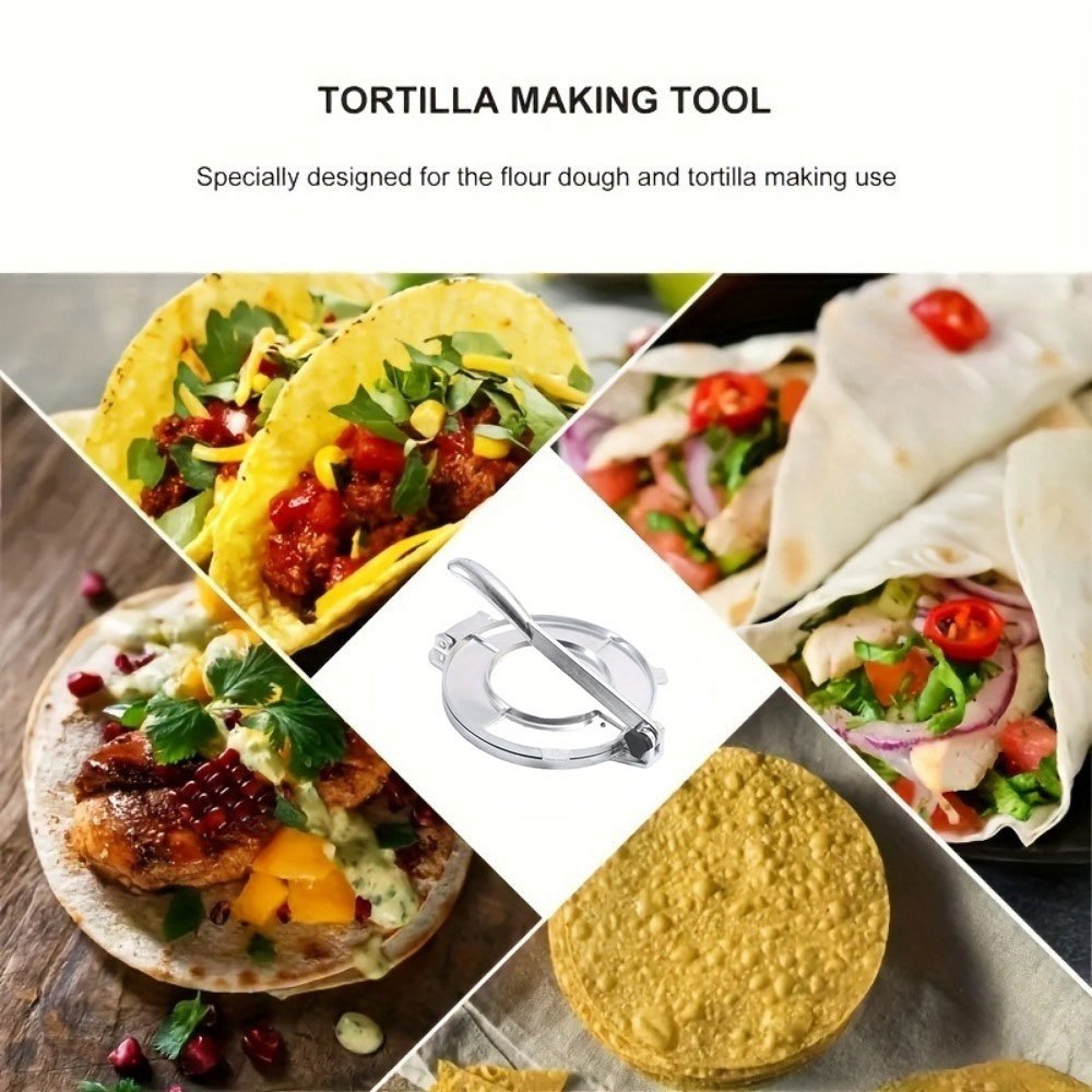 1pc tortilla press manual tortilla burrito press for pancakes tortillas dough and flour pressing tool cast iron tortilla press homemade pancake tool super durable kitchen supplies for restaurant diameter 16cm 20cm eid al adha mubarak