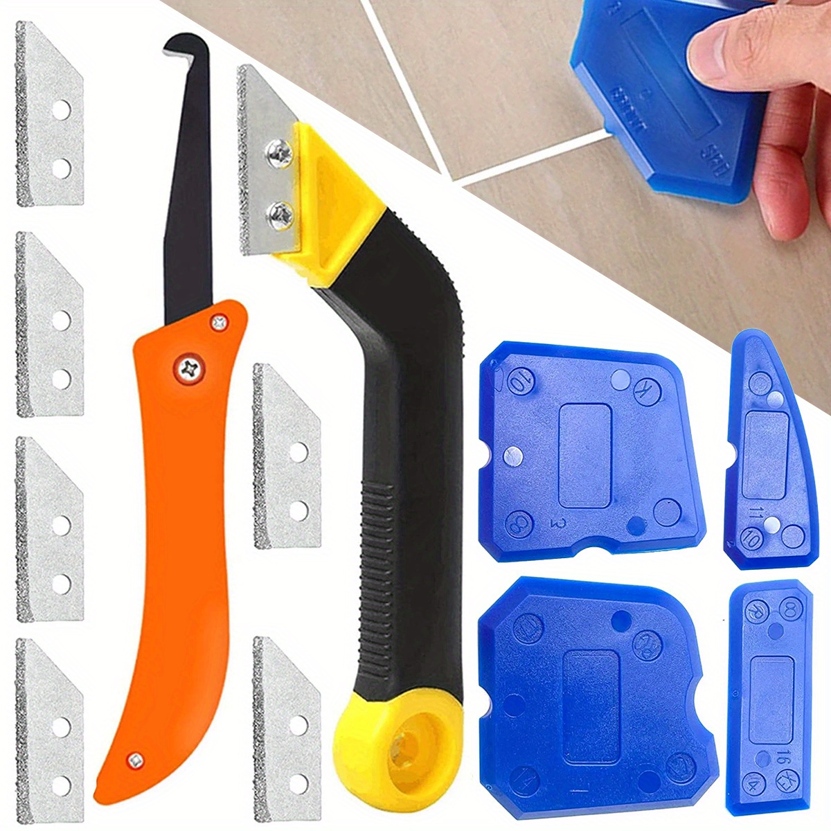 Grout Removal Tool Silicone Removal Sealant Grout Kit 8 In 1 Caulk Remover  Tool Grout Saw Scraper For Tub Siding Sink Shower - AliExpress