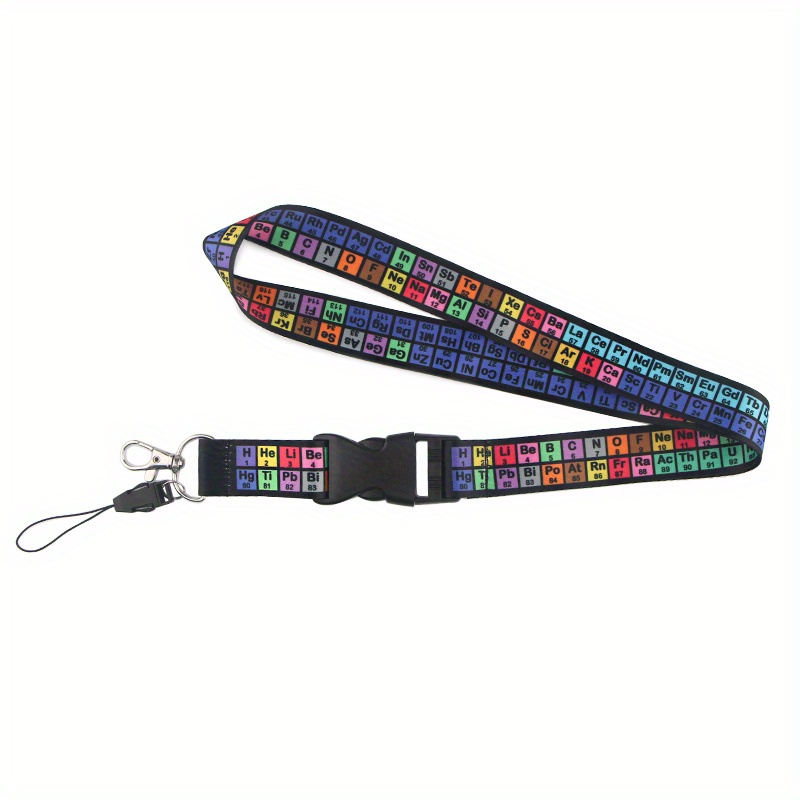 Periodic Table Period Of Element Colored Neck Strap Lanyards For Keys Keychain Holder Hang Rope Phone Detachable 1pc