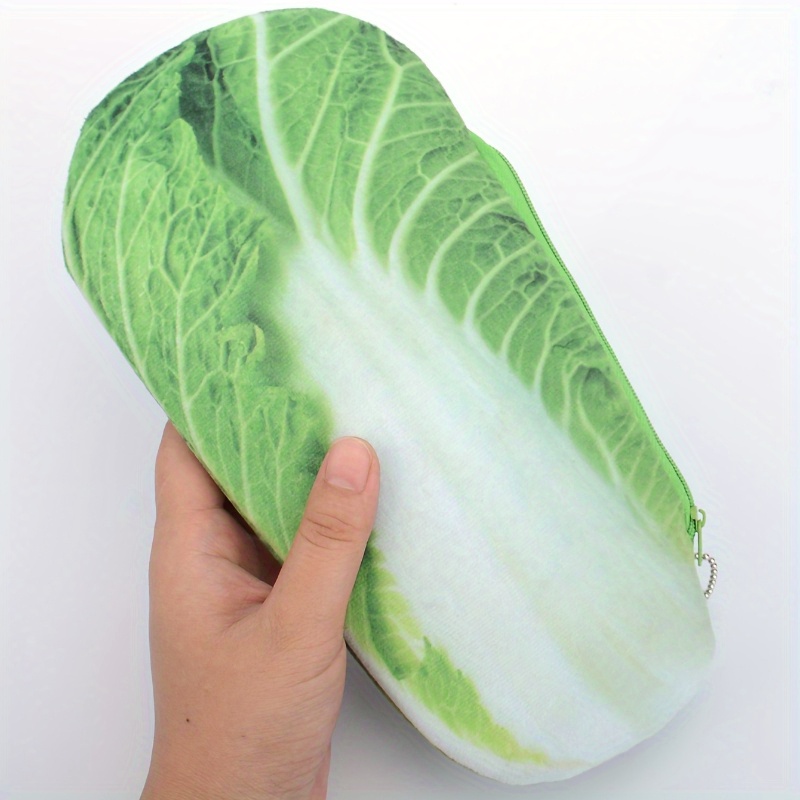 

1pc Creative And Quirky Personality, Large Capacity Plush Vegetable And Plant Pencil Case, 3d Stationery Box, Makeup Storage Bag