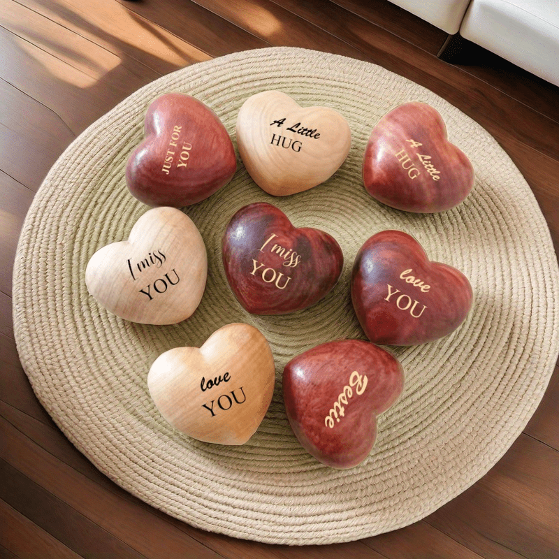 Decoración de corazón rojo en miniatura para el Día de San Valentín, arte y  manualidades con temática de amor, adornos de madera, corazones grandes