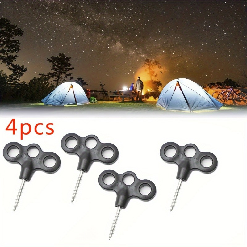 

4pcs Luminous Tent Screw Nails, Tent Peg Nail For Outdoor Camping Hiking