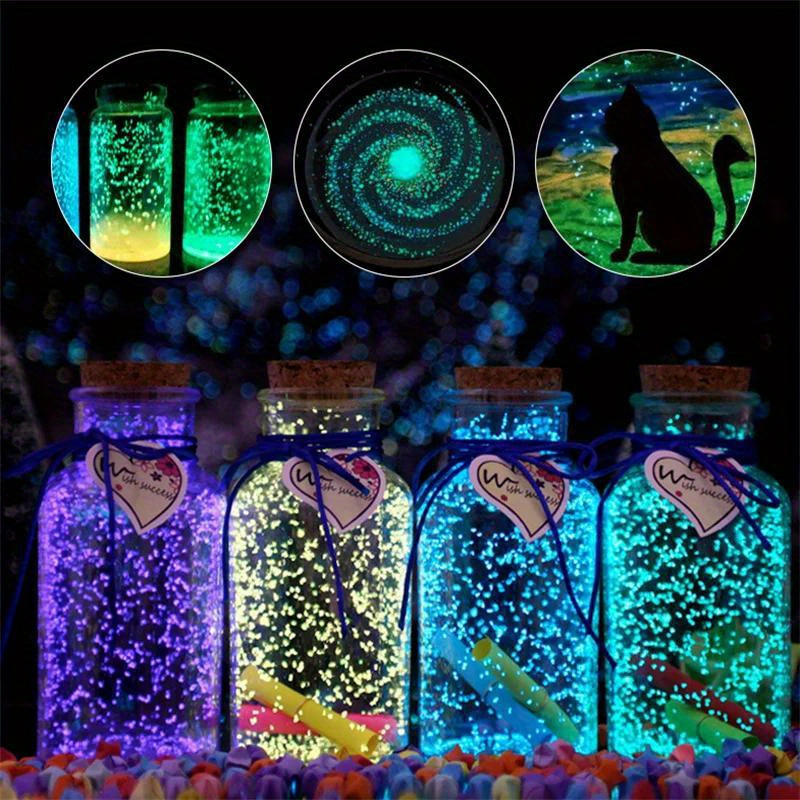 10g Vibrant Fluorescent Decorative Marbles - Luminous Glow Pigment Gravel for DIY Garden Party Decorations, Bright Sand and Stone Accents