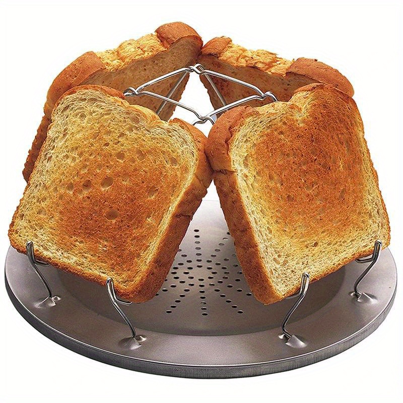 

1pc Simple Portable Stainless Steel Toast Rack, Outdoor Camping Toaster, Folding Portable Grill, Multi-purpose Stove Toaster Grill, High Quality Toast Rack, Bbq Accessories, Grill Accessories