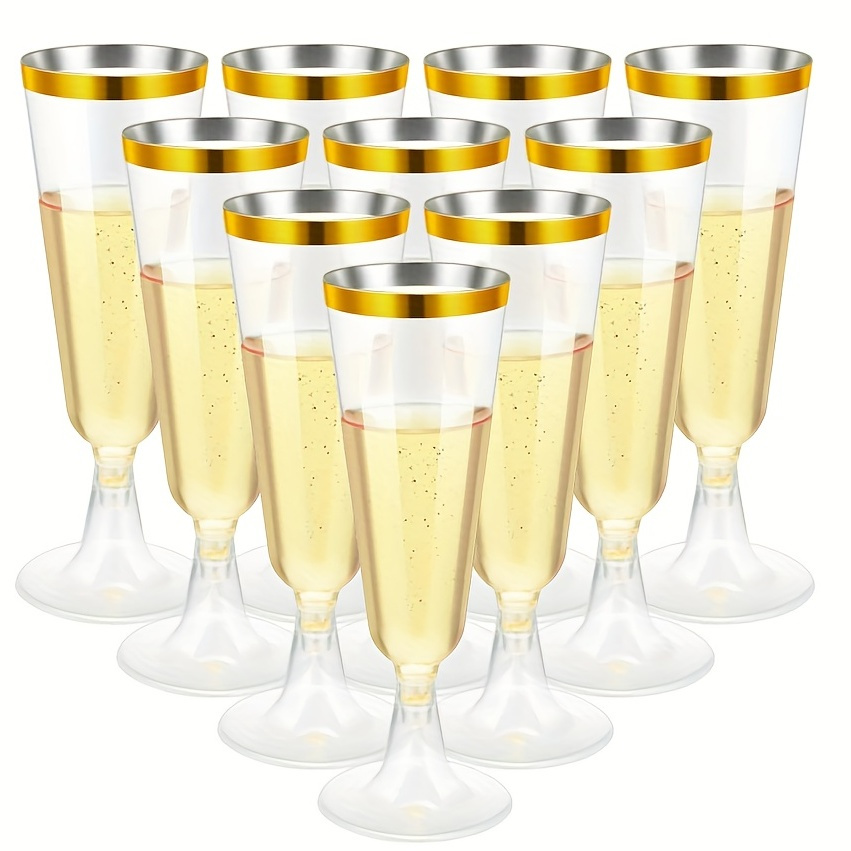 Copas De Plástico De Oro Vino Transparente , Tazas Duro