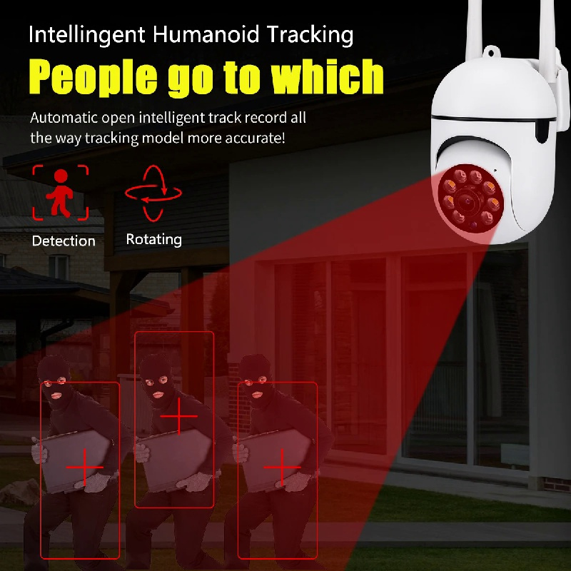 1 2 4pcs smart ptz wifi ip surveillance camera auto tracking night vision two way audio monitor outdoor security cctv 2mp