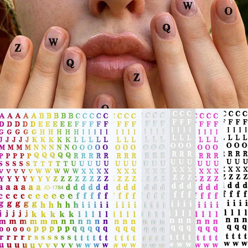 1Sheet Small 26 Alphabet Letter & Number Sticker Alphabet Nail  Stickers Uppercase Lower Case Letter Stickers - (Color: 4) : Beauty &  Personal Care