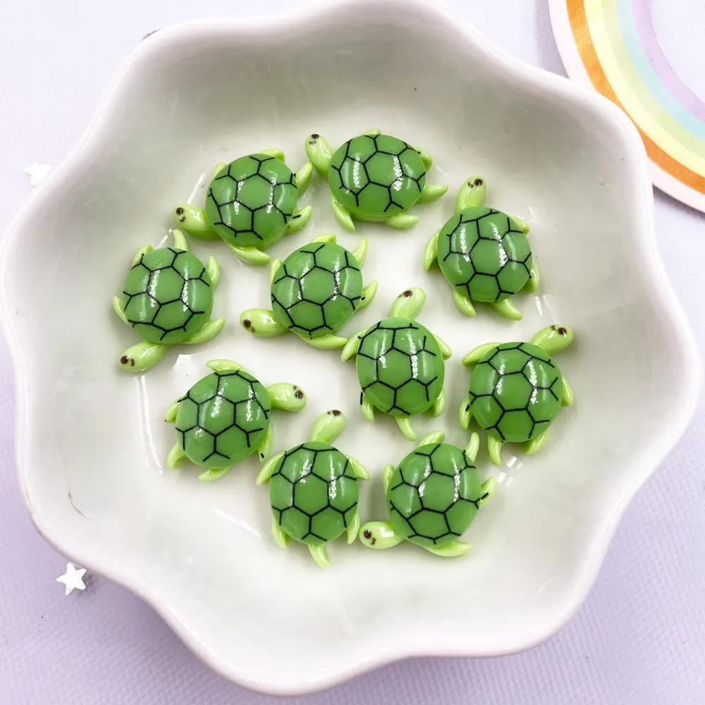Image of 2d Flat, 10pcs Colorful Resin Turtles Crabs Fish Starfish Seaweed Marine Figurines Flat Back Making Accessories Crafts