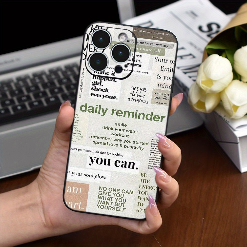 

Letter Pattern Tpu Phone Case For Iphone 7/8/se/x/xs/xr/11/12/13/14/15 Pro Max Shockproof Protective Phone Case