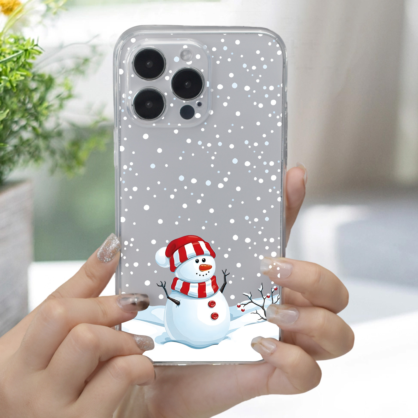 

Unique Snowman Pattern Protective Shockproof Phone Case For Iphone 11/12/13/14/12 Pro Max/11 Pro/14 Pro/15/xs Max/x/xr/7/8/7 Plus