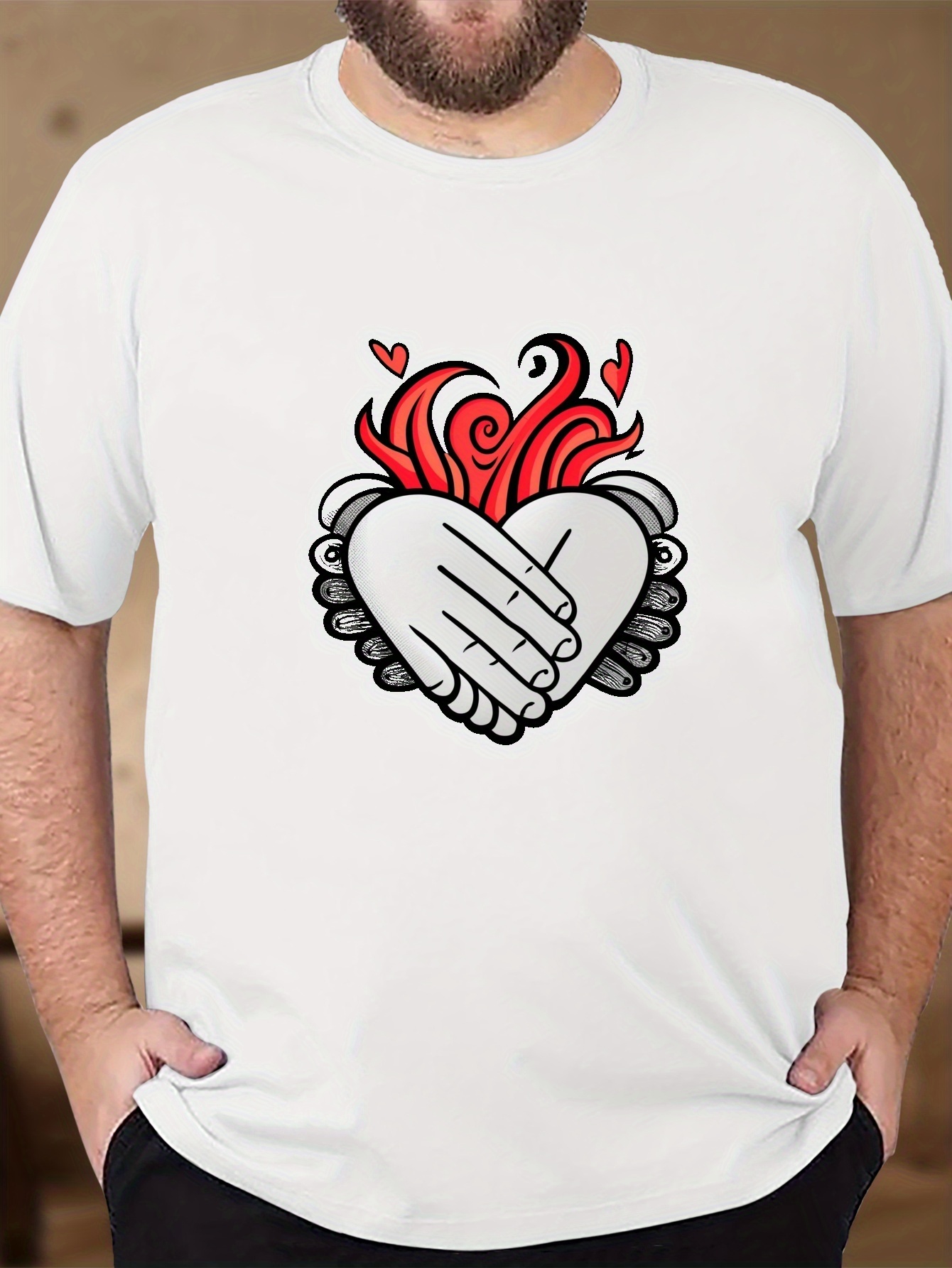 Heart On Front And Back Tee Men
