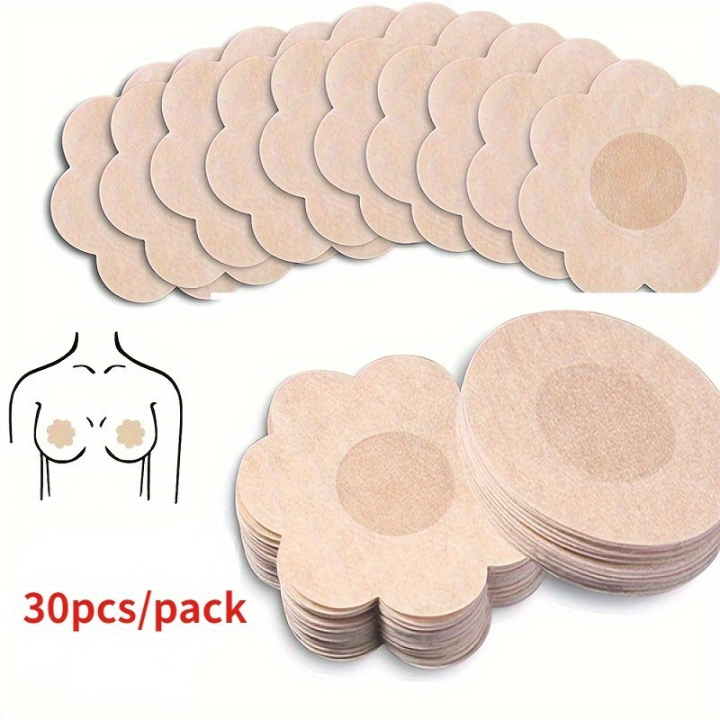 Seamless Self-adhesive Round Plum Chest Stickers Anti-bump Lycra Glossy Nipple  Stickers - Women's Lingerie & Lounge - Temu