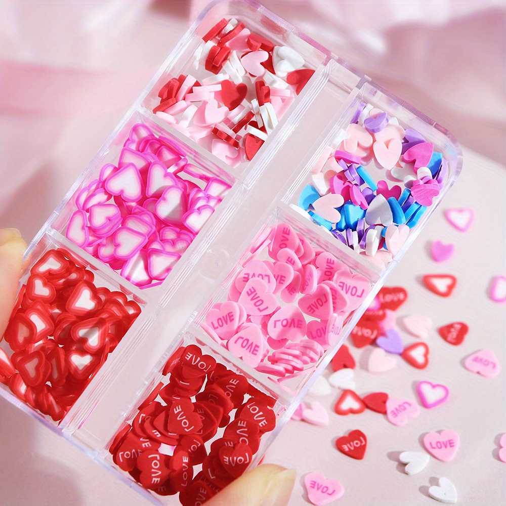 Valentine's Day Nail Art | Heart Fimo Cane Slices | Polymer Clay Cane  Supplies (250pcs by Random)