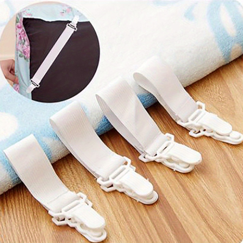 adjustable nylon bed sheet straps with gripper clips   securing bed sheets and mattresses details 1