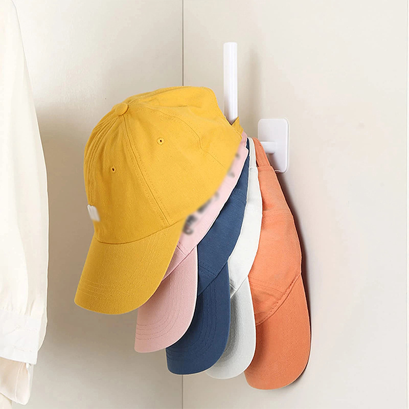 Low-Profile Hat Hanger - Stick to Wall, Hat Wall Clip Hook Hanger, Cap  Rack