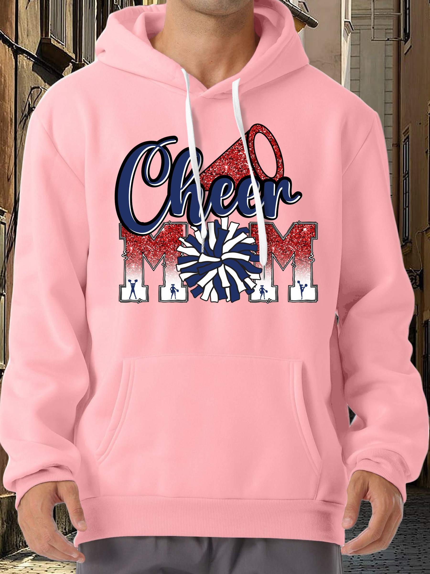 Cheer Mom Pattern Print Hooded Sweatshirt Leisure Hoodies - Temu Canada