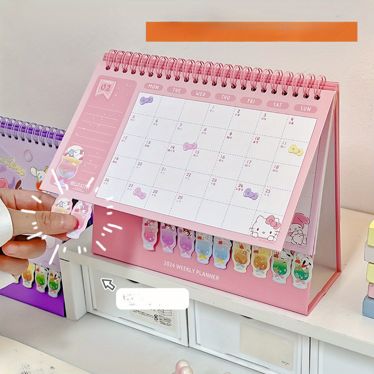 Desk 2024calendar Cute Calendar Cartoon Desktop - Temu