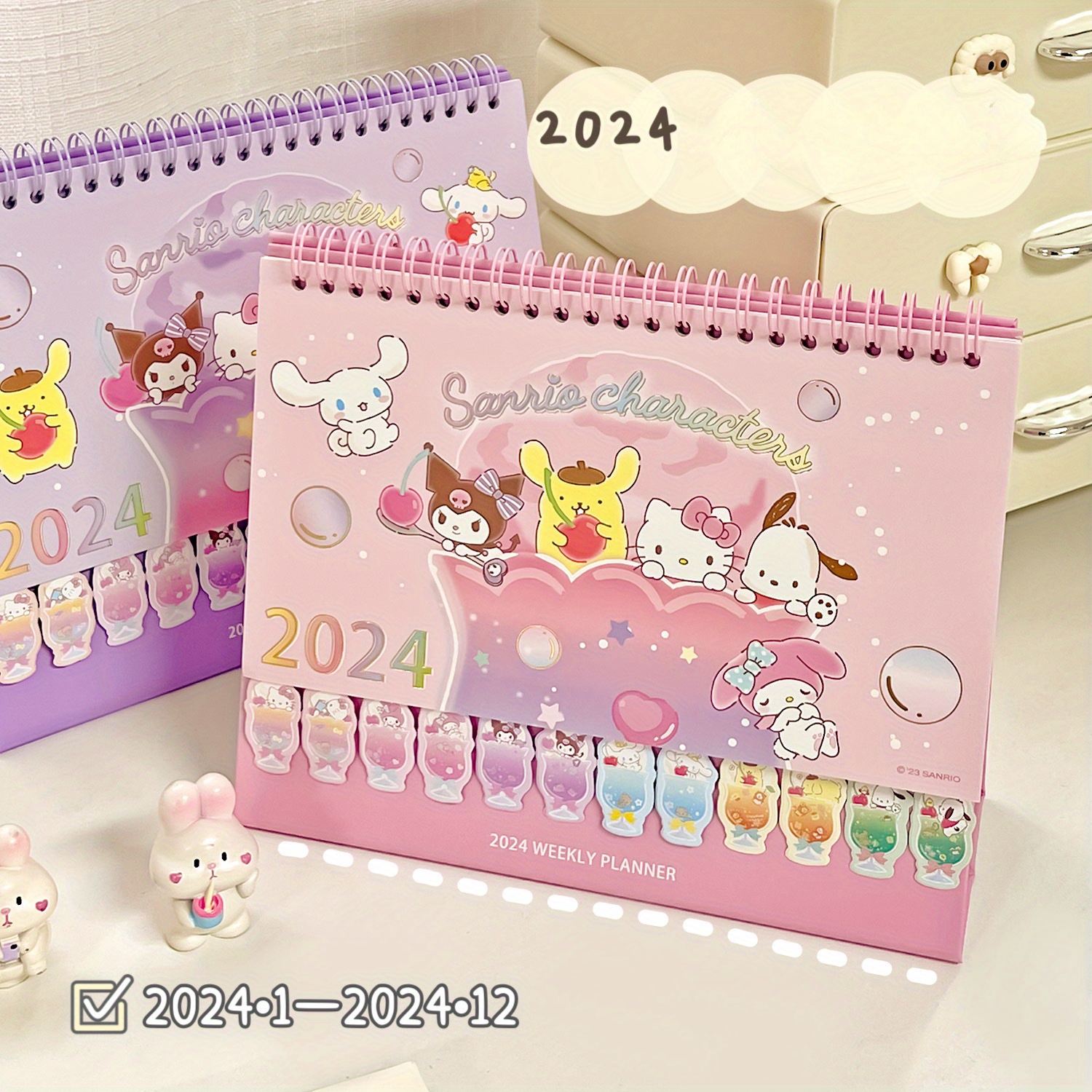 Desk 2024calendar Cute Calendar Cartoon Desktop - Temu