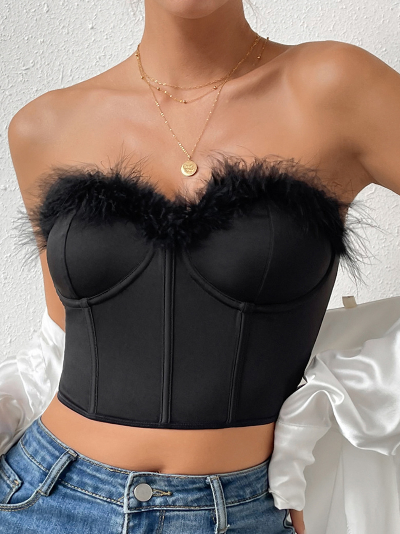 Strapless Corset Bustier Tummy Control Side Sipper Strappy - Temu