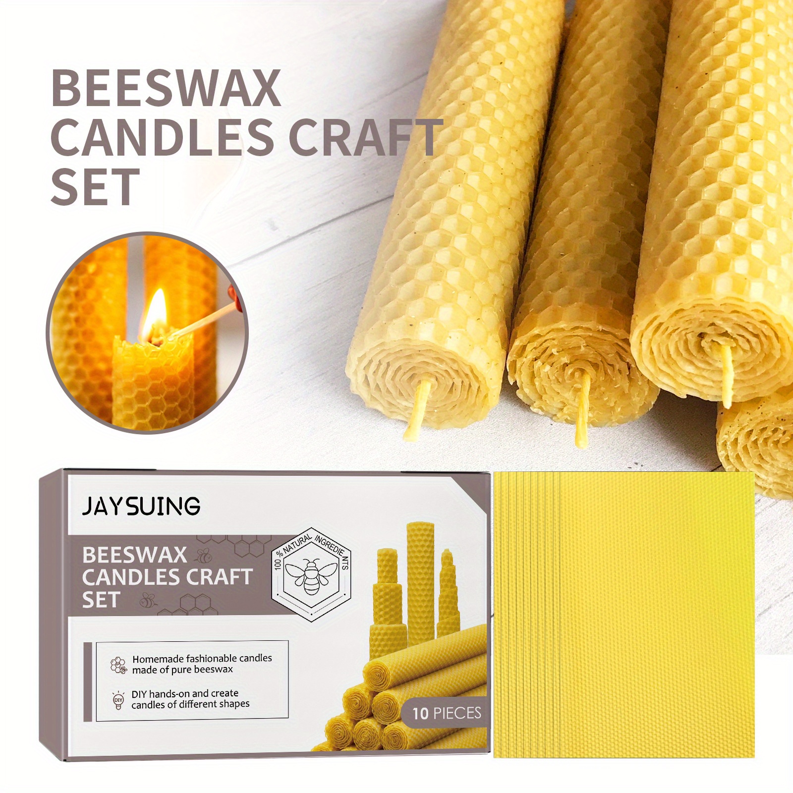 2pcs Natural Organic Beeswax Block Bees Wax Candle Making, Beeswax For  Candle Making, Bees Wax Making For Skincare, Lip