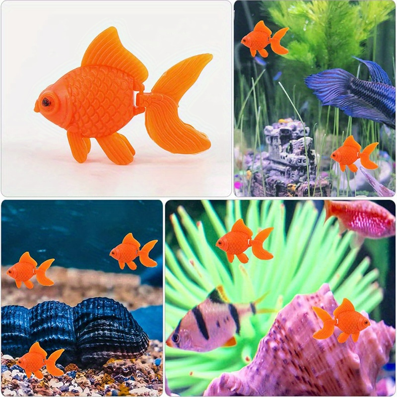 15pcs * Goldfish Plastic Fish Artificial Aquarium Fishes Floating Moving  Realistic Orange Goldfish * Fish Ornament Decorations For Tank Pond Aqu