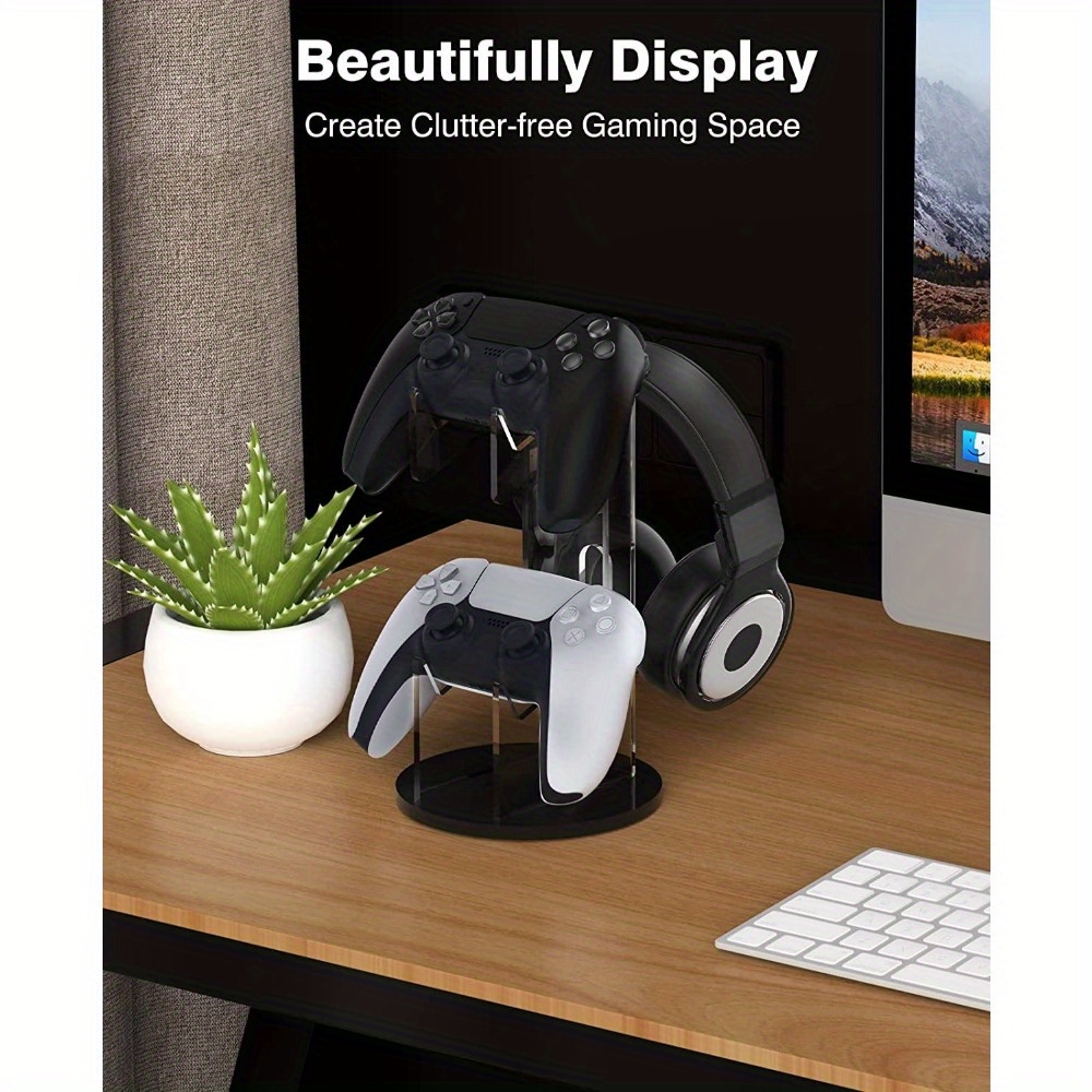 Acrylic Headphone Holder, Gamepad Display Stand, Wireless Display Stand, Blue Desktop Display Bracket Halloween Christmas Gifts