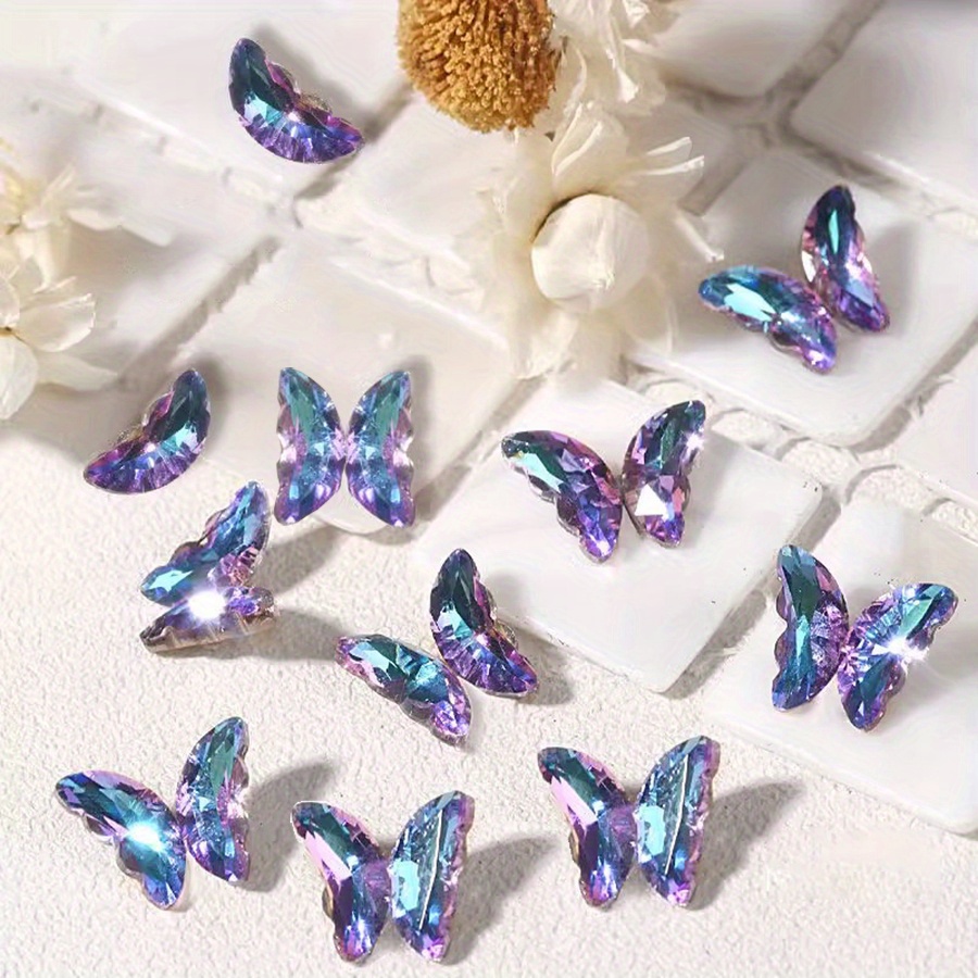 20pcs, New Half Nail Art Diamond K9 Rhinestone Collage Aurora Cherry Pink Decoration