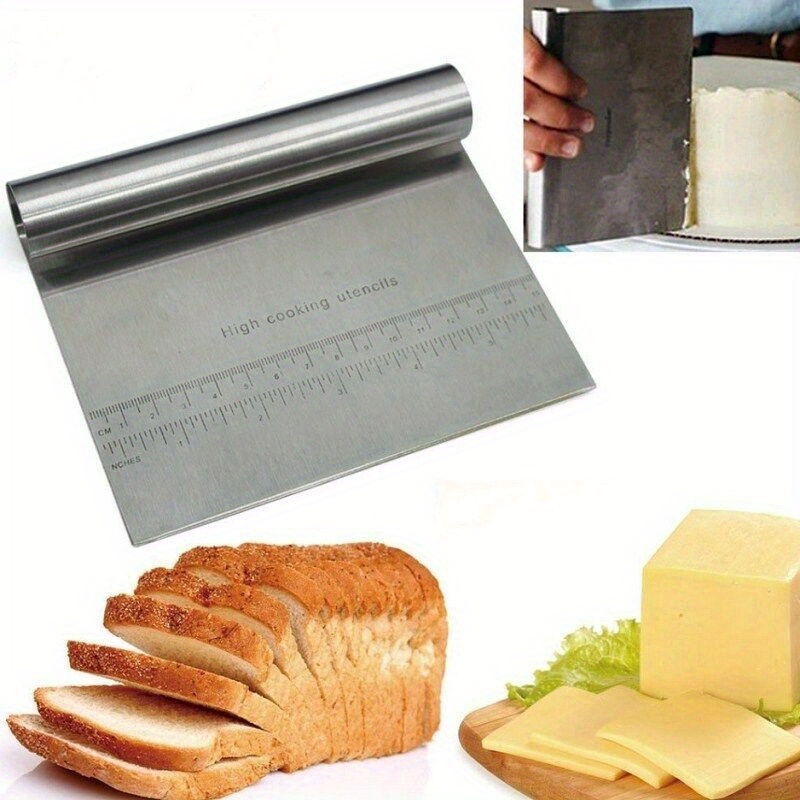 Acero Inoxidable Rasqueta Panadero, Rasqueta Cocina con Raspador, Cortador  Masa con Escala, adecuado para Cortar Pasteles Pizza Pan Masa : :  Hogar y cocina