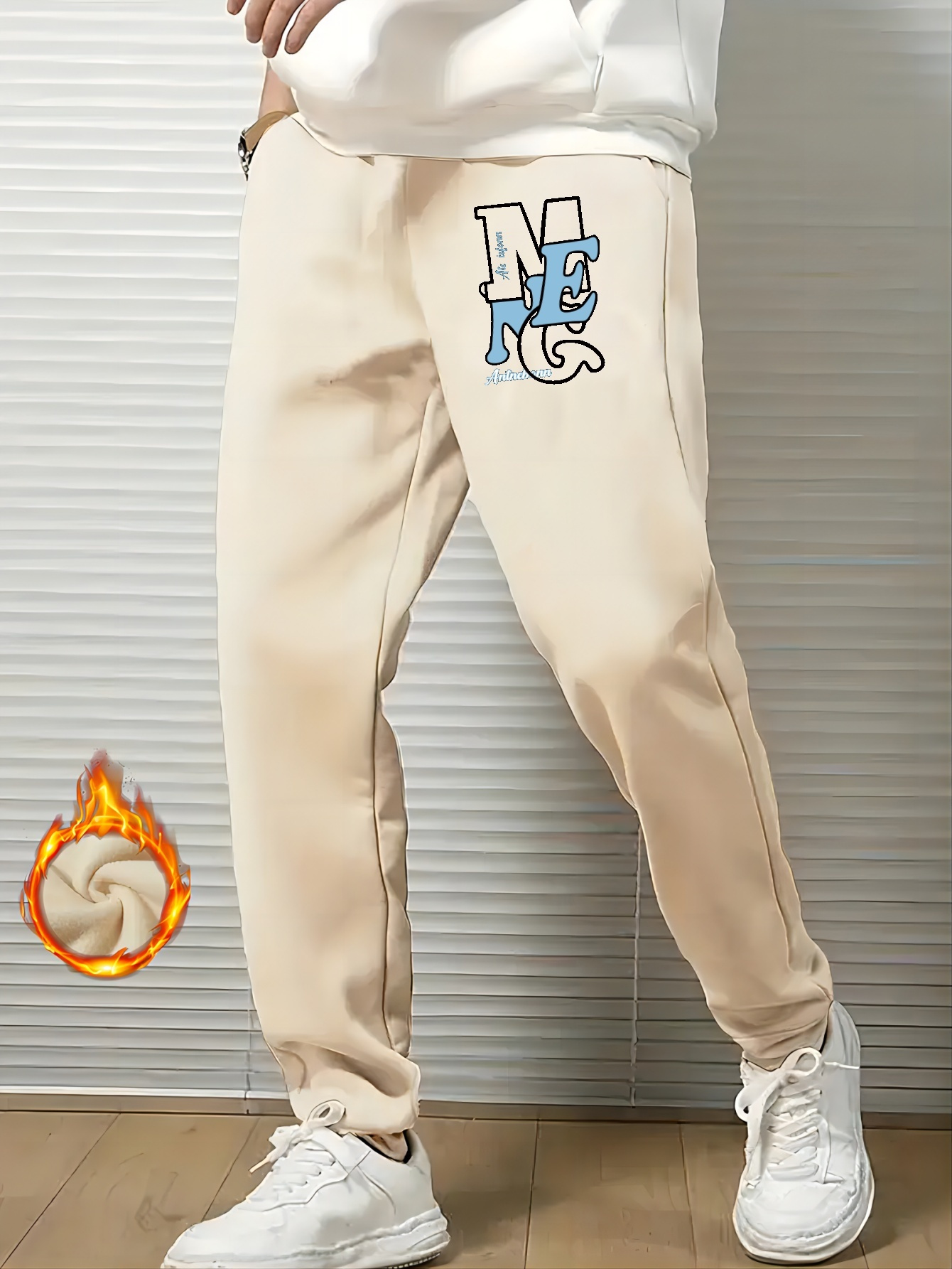 Flame Graphic Print Men's Street Style Loose Fit Sweatpants - Temu Canada