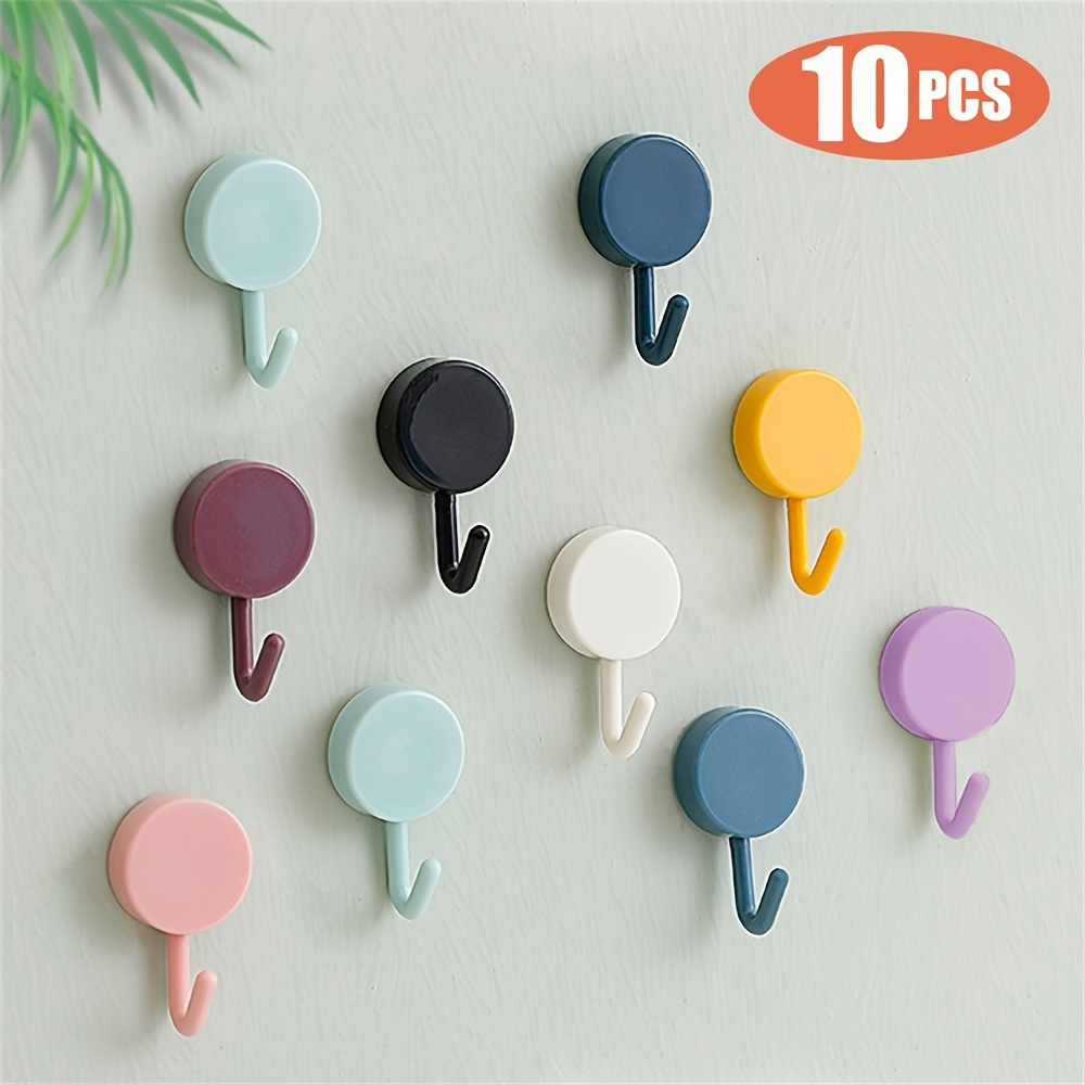 Perchero adhesivo, toallero, 6 ganchos autoadhesivos de ABS de colores  detrás de la puerta, ganchos adhesivos de cocina de 6x3,2 cm para llaves,  vasos, cepillos, tijeras, espejos Zhivalor ZYY-0546